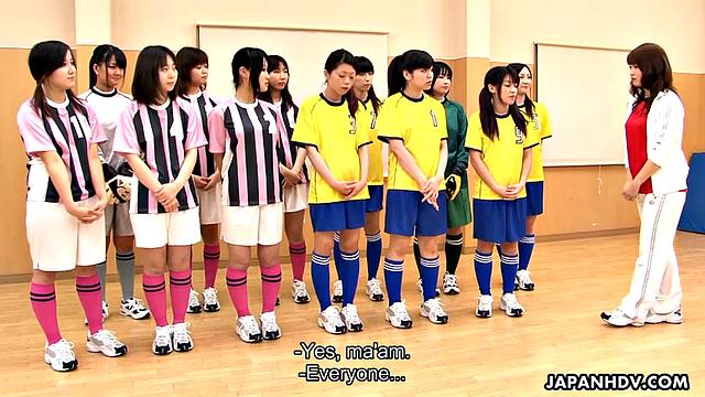 Amazing group sex with Japanese soccer players