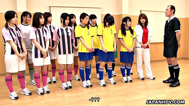 Amazing group sex with Japanese soccer players