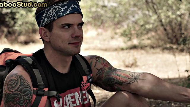 Mature daddy bareback fucks stepson's ass till cumshot