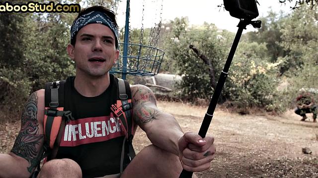 Mature daddy bareback fucks stepson's ass till cumshot