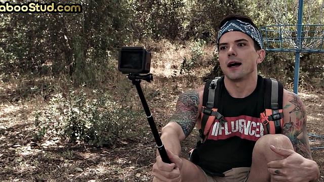 Mature daddy bareback fucks stepson's ass till cumshot