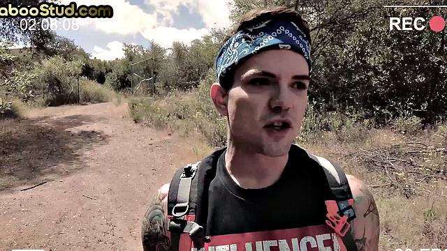 Mature daddy bareback fucks stepson's ass till cumshot