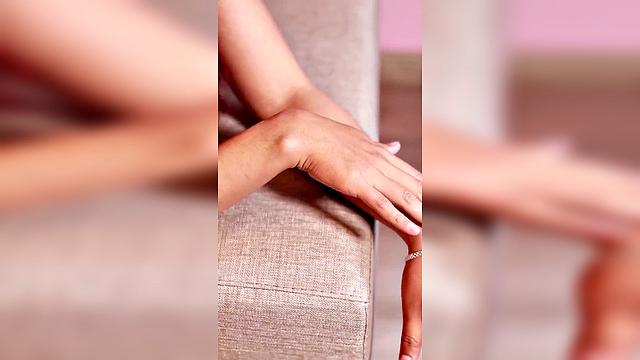 redhead with long hair in pink outfit, seductive