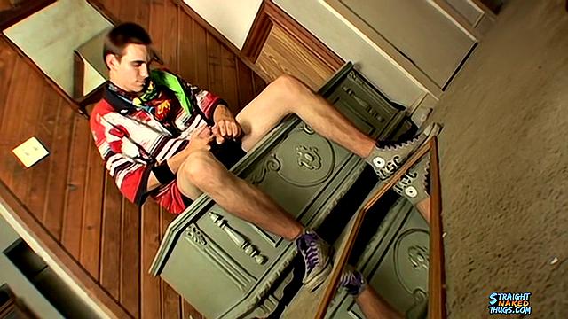 hung gay stud Cherokee strokes his thick cock and shows off