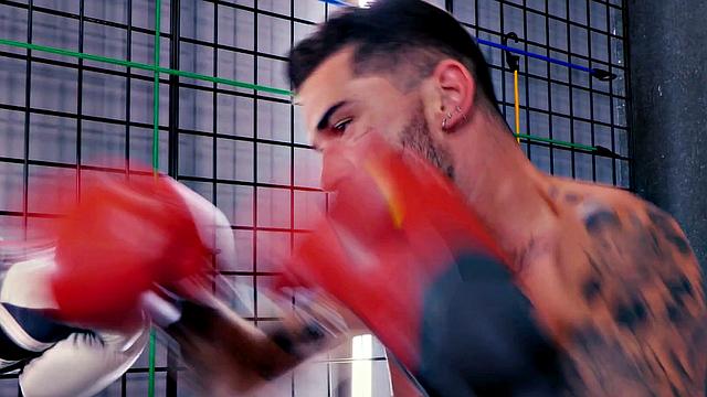 Blue-eyed Hunk Has Hole Smashed By Tatted Cock