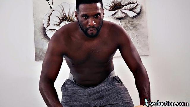 Stunning babe banged by BBC masseur