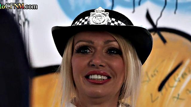 CFNM police give gloryhole handjob till cumshot