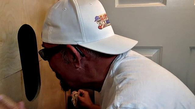 Assfucked gray DILF sucking dicks in threesome