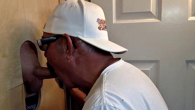 Assfucked gray DILF sucking dicks in threesome