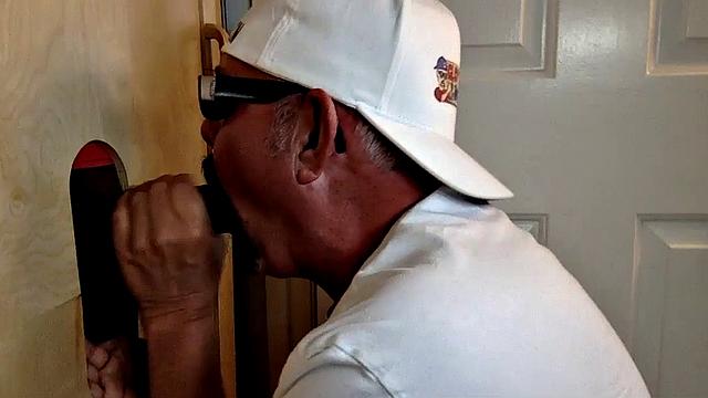 Assfucked gray DILF sucking dicks in threesome