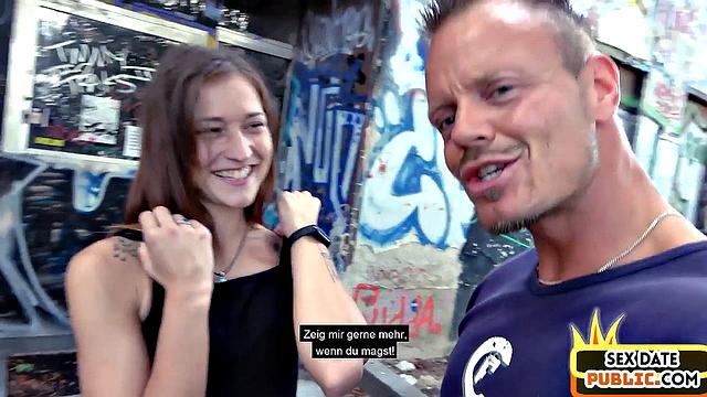 Cute amateur babe public outdoor fucked by blind sex date