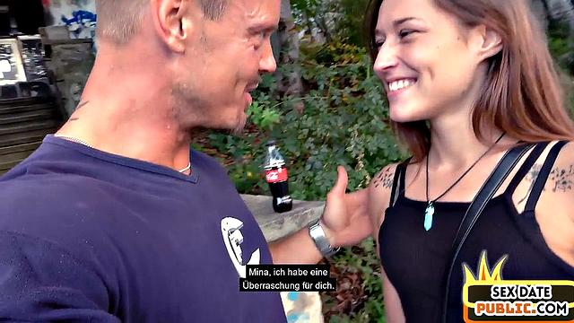 Cute amateur babe public outdoor fucked by blind sex date