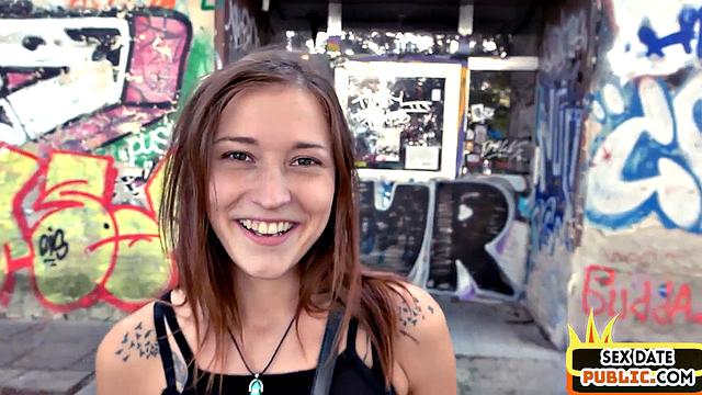 Cute amateur babe public outdoor fucked by blind sex date