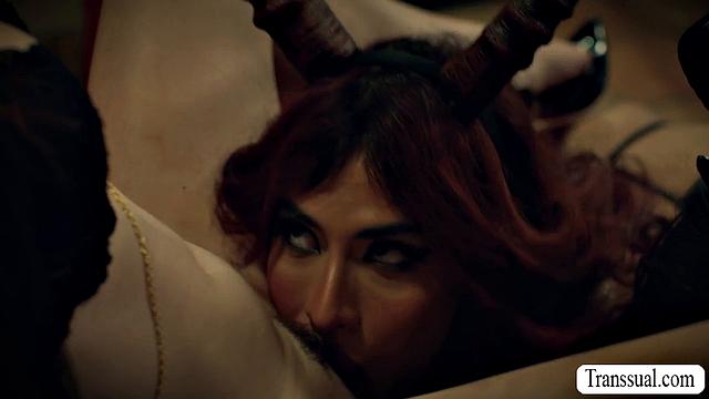 Summoning two TS goddesses for a threesome