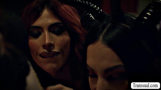 Summoning two TS goddesses for a threesome