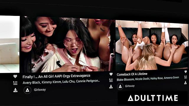 Стройная блондинка Эмма Рози соблазняет в розовой сетке и жёстко трахается на качелях с Винсом Картером.