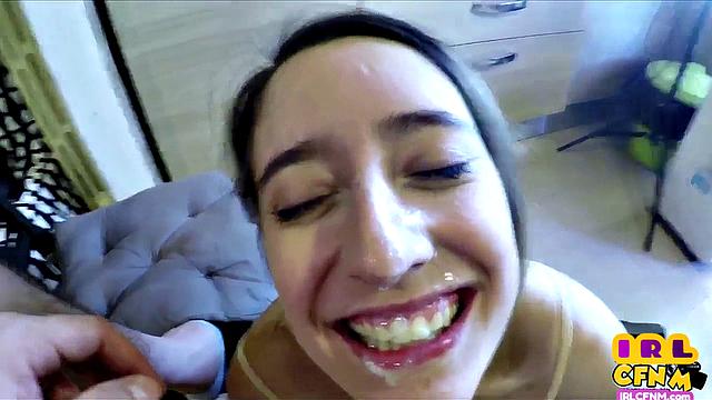 Euro CFNM babe cocksucking guy