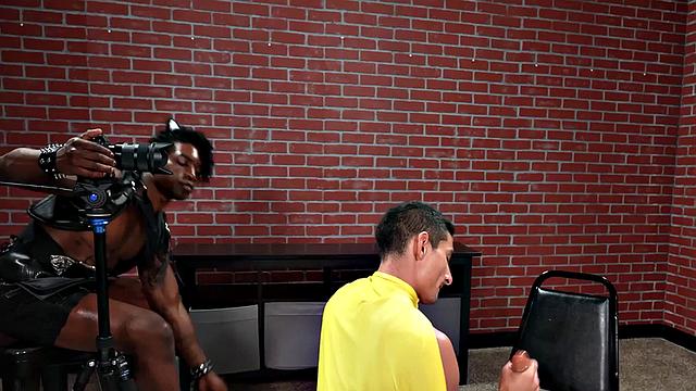 IR cosplay stud mesmerized and fucked by Black in leather