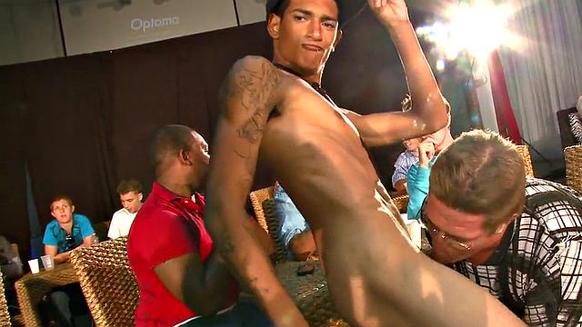 Partying amateurs with strippers