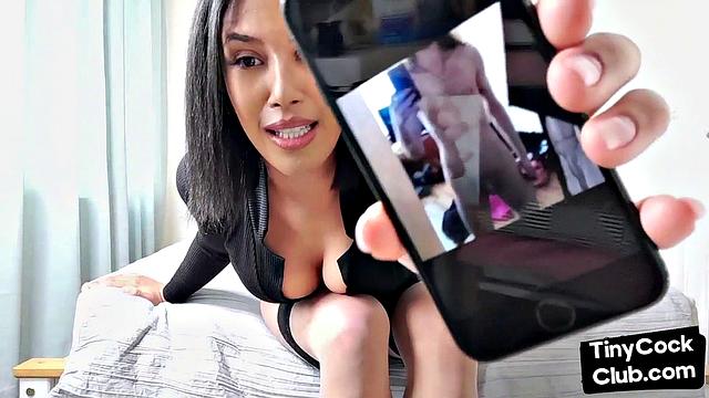 Sexy secretary talks about small dicks