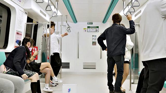 Yuli Gets Fucked By An Invisible Man On Train