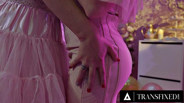TRANSFIXED - Big Tits T-Girl Khloe Kay Enjoys Wild 69 With Babe Jane Wilde