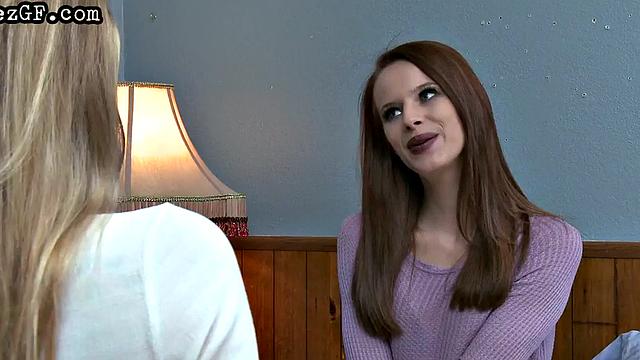 Lesbian facesitting on skinny beauty