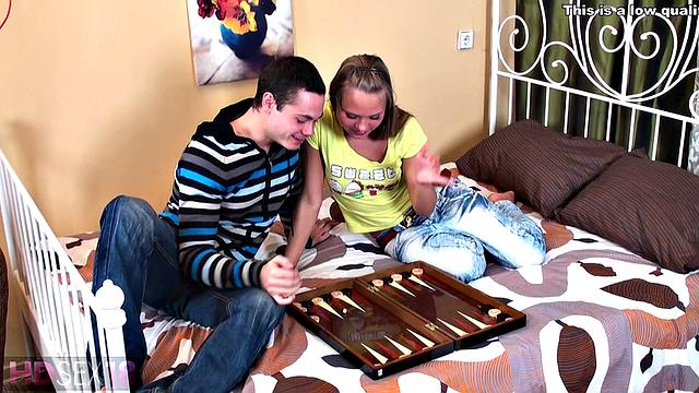 Pretty girl is exhausted from hardcore fuck