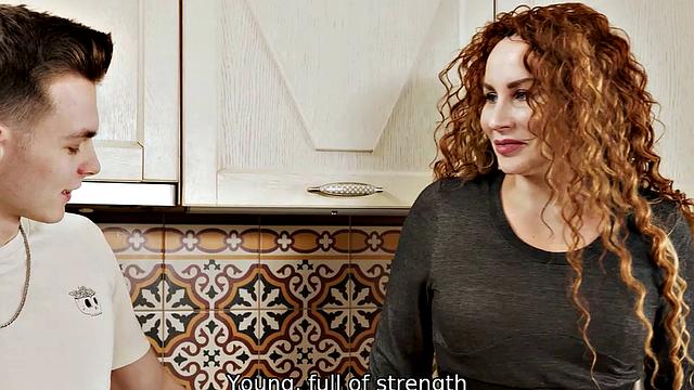 SHAME4K. After a cake he takes penis out and treats stepmothers friend Tanya Foxxx