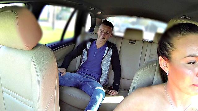 Sexy Driver's Discount for a Lucky Cock - Pounded in reverse cowgirl and pierced in car