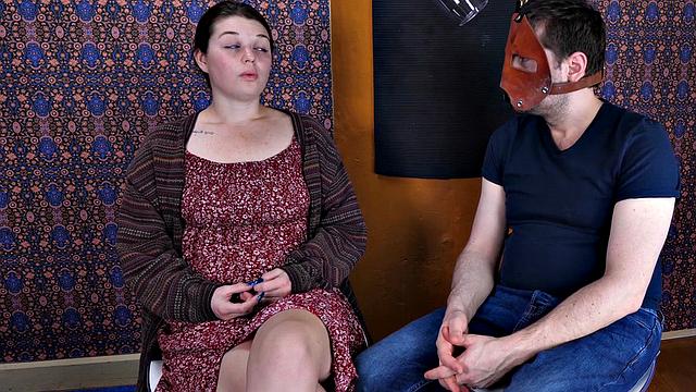 Mouth fucked BDSM beauty gags on cock