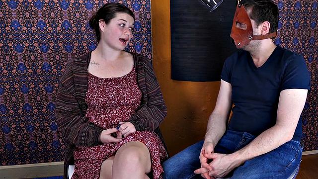 Mouth fucked BDSM beauty gags on cock