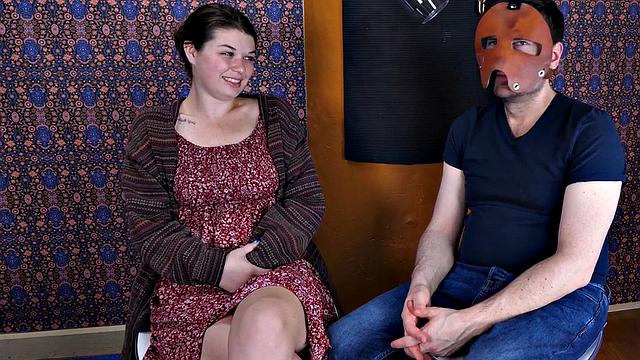 Mouth fucked BDSM beauty gags on cock