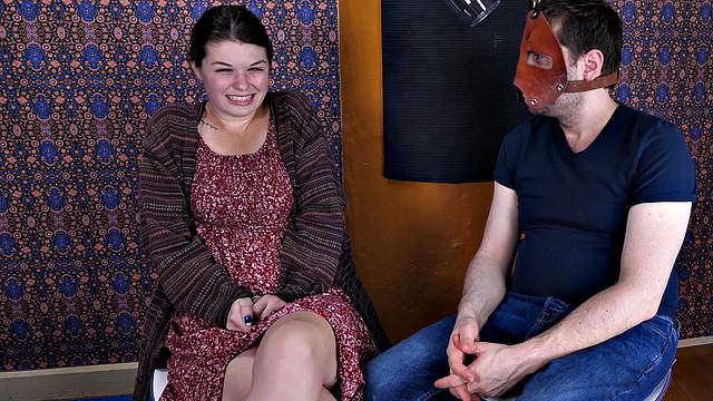 Mouth fucked BDSM beauty gags on cock