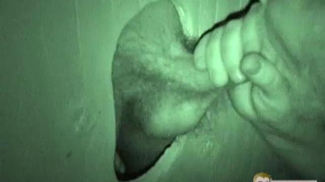 Auntie Bob gets a mouthful at the glory hole-never say no to a surprise public treat