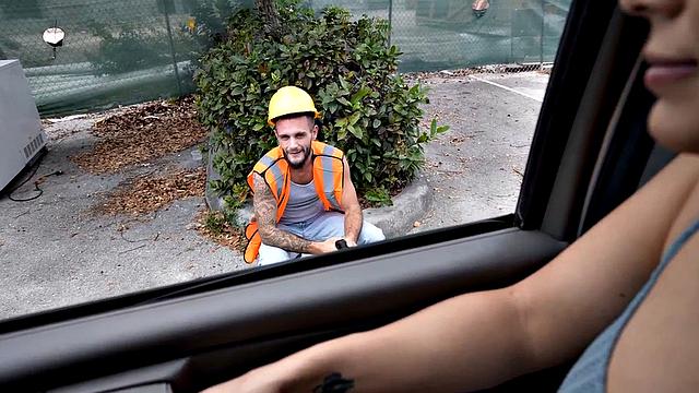 Picked up amateur fucks gaydaddy in public van outdoors