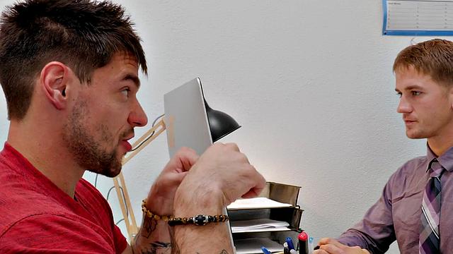 Office stud fucked during video call with boss