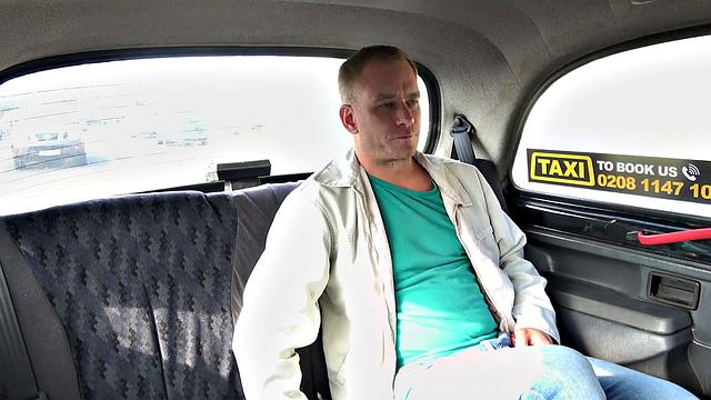 Hot blonde bombshell fucks her driver in reverse cowgirl & gets a cumshot on her tits