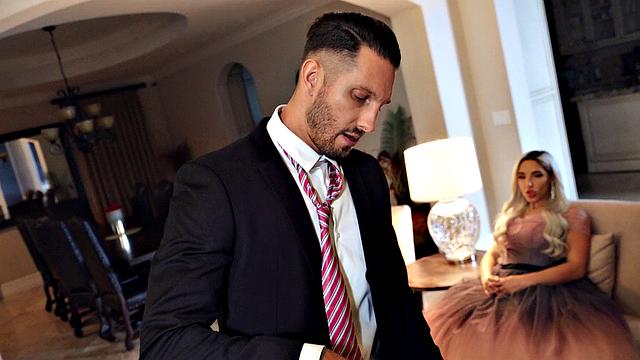 Watch this blonde babe in tattoos ride a hard cock in cowgirl reverse cowgirl position