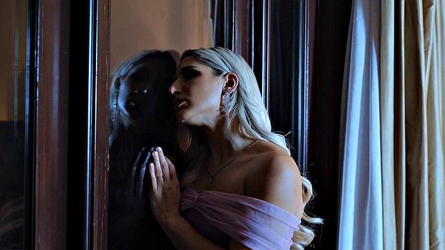 Watch this blonde babe in tattoos ride a hard cock in cowgirl reverse cowgirl position