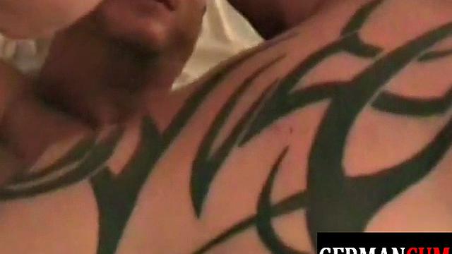 Muscled euro DILFs breeding in group sex