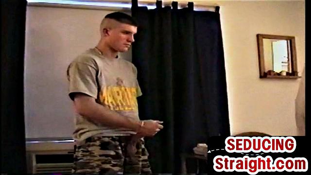 muscular stud seduces straight guy with a deep blowjob and a hot finish