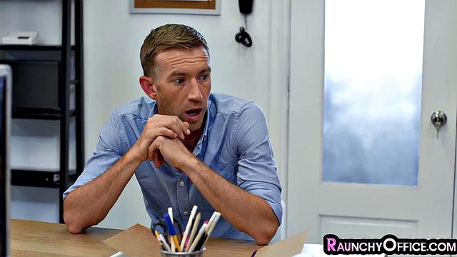 Stunning redhead secretary pounded