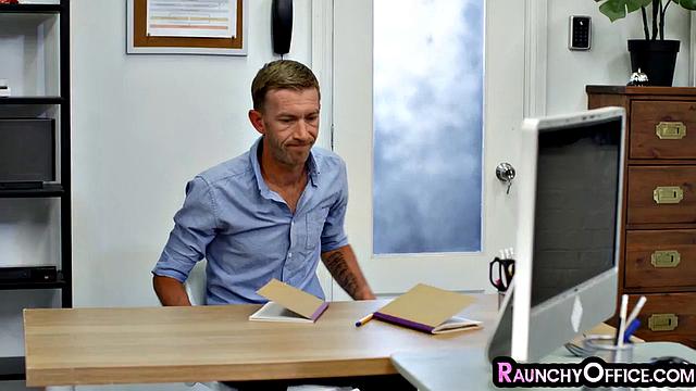 Stunning redhead secretary pounded