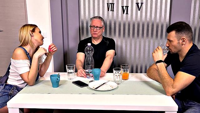 Dirty Hungarian girl Lulu gets pussy humped by father-in-law