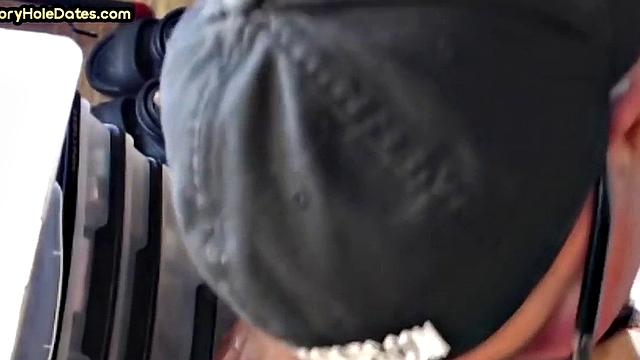 Homemade gloryhole gaydaddy sucks cock in closeup