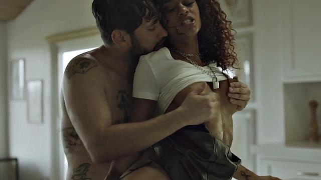 Stepdad bangs petite ebony stepdaughter in wet pussy