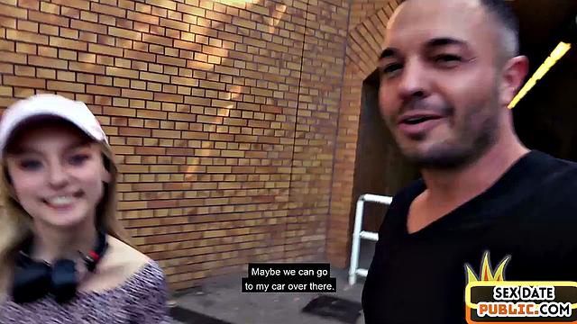 Slut cockbouncing outdoors