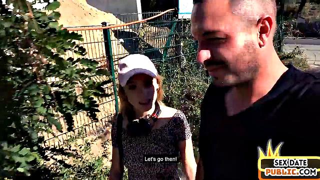 Slut cockbouncing outdoors