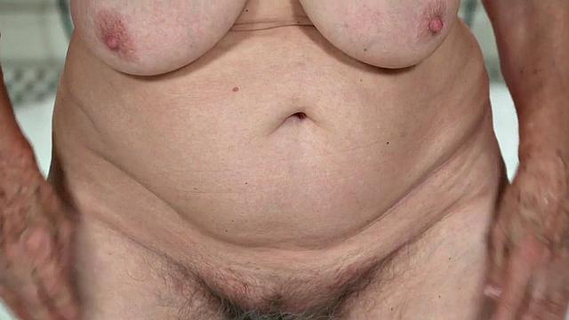 Hairy pussy granny enjoy in a young stud sex company